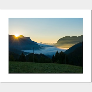 Dawn at Sauris di Sopra, Italy Posters and Art